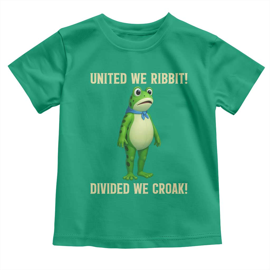 United We Ribbit Frog Protest Toddler T Shirt Divided We Croak Free Portland Resist 2025 TS02 Irish Green Print Your Wear