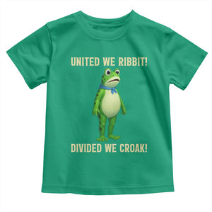 United We Ribbit Frog Protest Toddler T Shirt Divided We Croak Free Portland Resist 2025 TS02 Irish Green Print Your Wear
