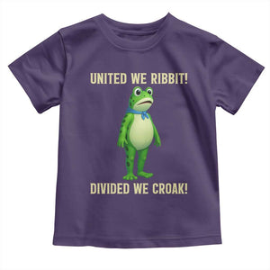 United We Ribbit Frog Protest Toddler T Shirt Divided We Croak Free Portland Resist 2025 TS02 Purple Print Your Wear