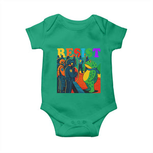 Rainbow Street Protest Frog Baby Onesie Resist LGBTQ+ Solidarity TS02 Irish Green Print Your Wear