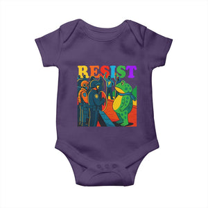 Rainbow Street Protest Frog Baby Onesie Resist LGBTQ+ Solidarity TS02 Purple Print Your Wear