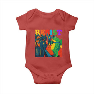 Rainbow Street Protest Frog Baby Onesie Resist LGBTQ+ Solidarity TS02 Red Print Your Wear
