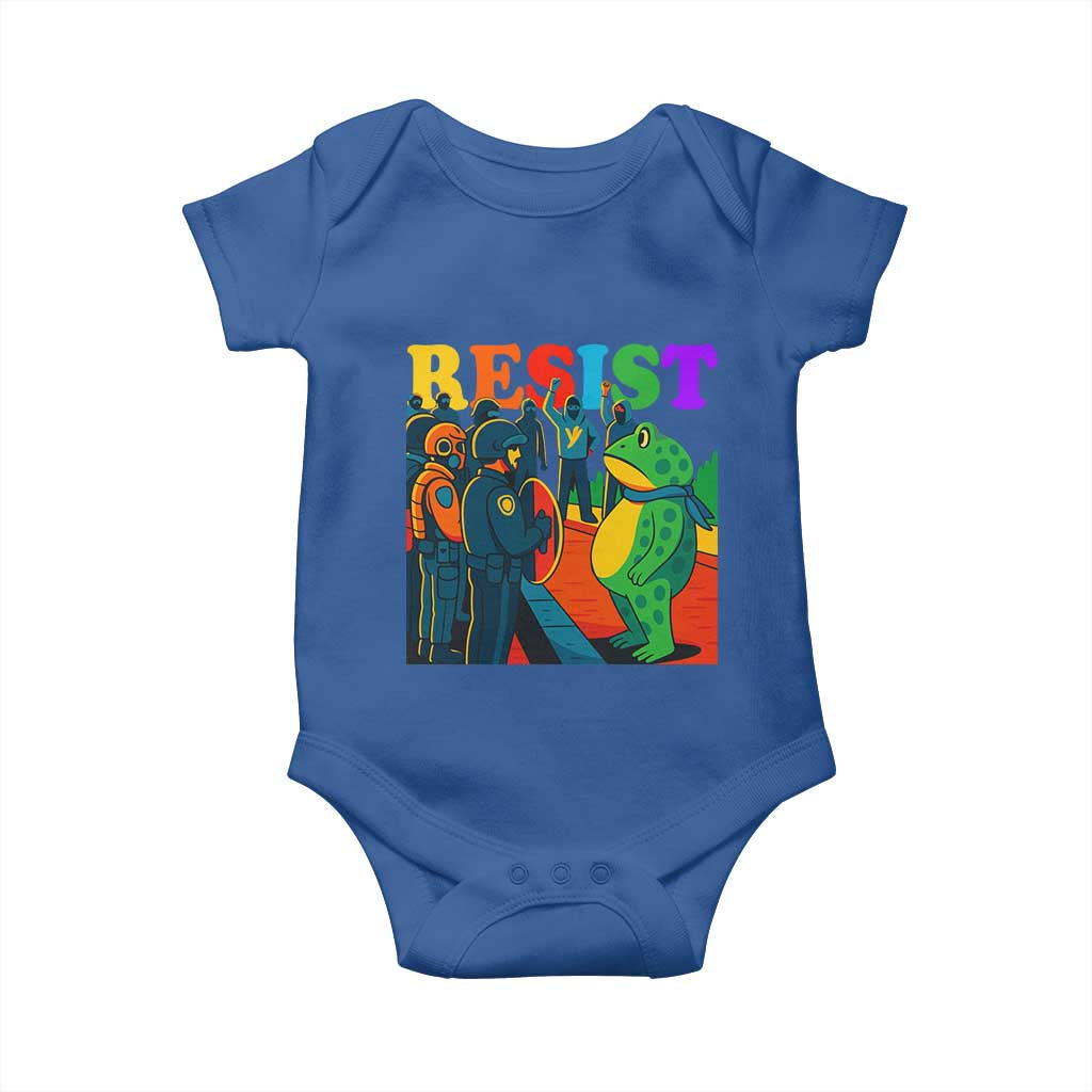 Rainbow Street Protest Frog Baby Onesie Resist LGBTQ+ Solidarity TS02 Royal Blue Print Your Wear