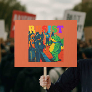Rainbow Street Protest Frog Protest Sign Resist LGBTQ+ Solidarity - Print Your Wear