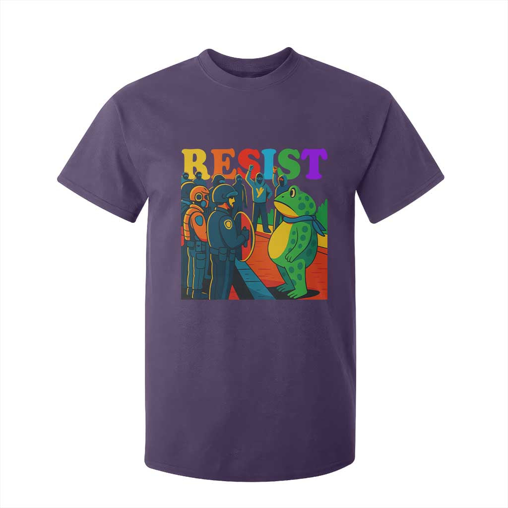 Rainbow Street Protest Frog T Shirt For Kid Resist LGBTQ+ Solidarity TS02 Purple Print Your Wear