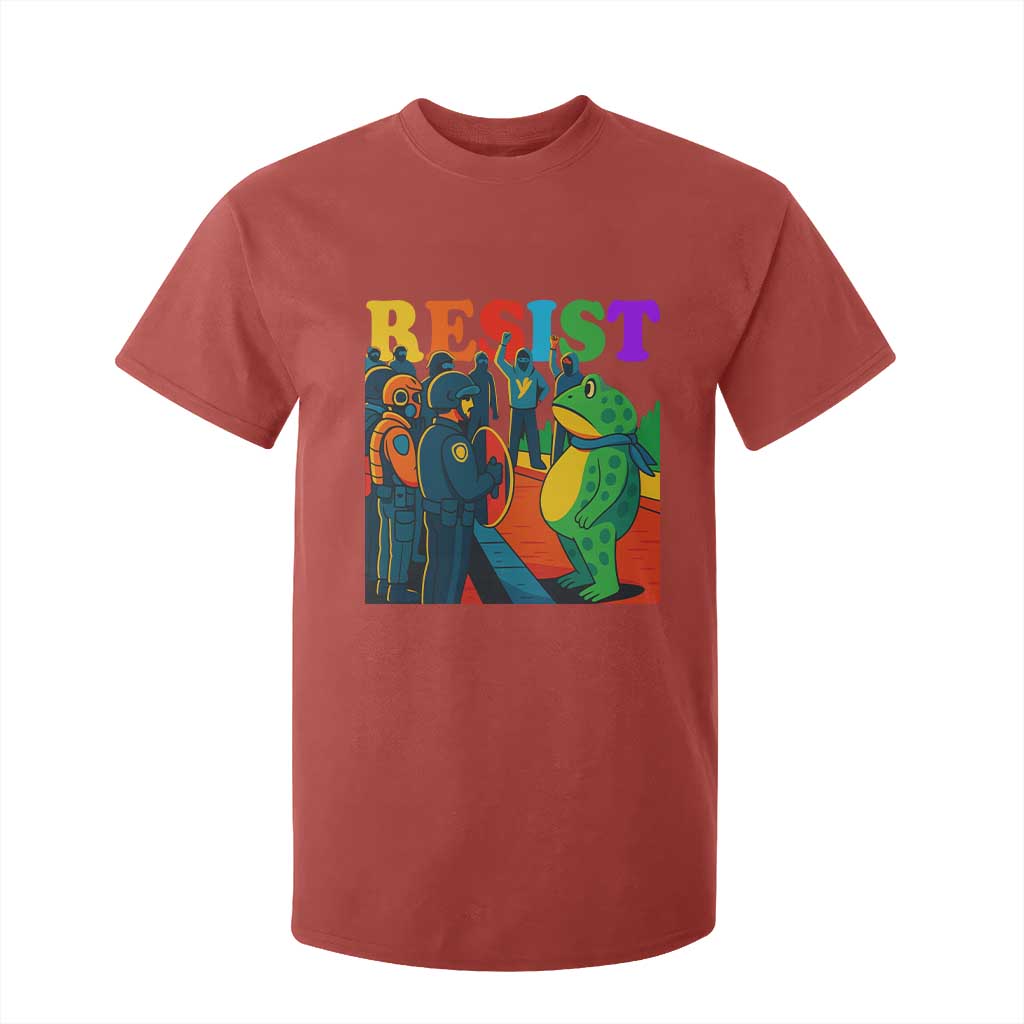 Rainbow Street Protest Frog T Shirt For Kid Resist LGBTQ+ Solidarity TS02 Red Print Your Wear