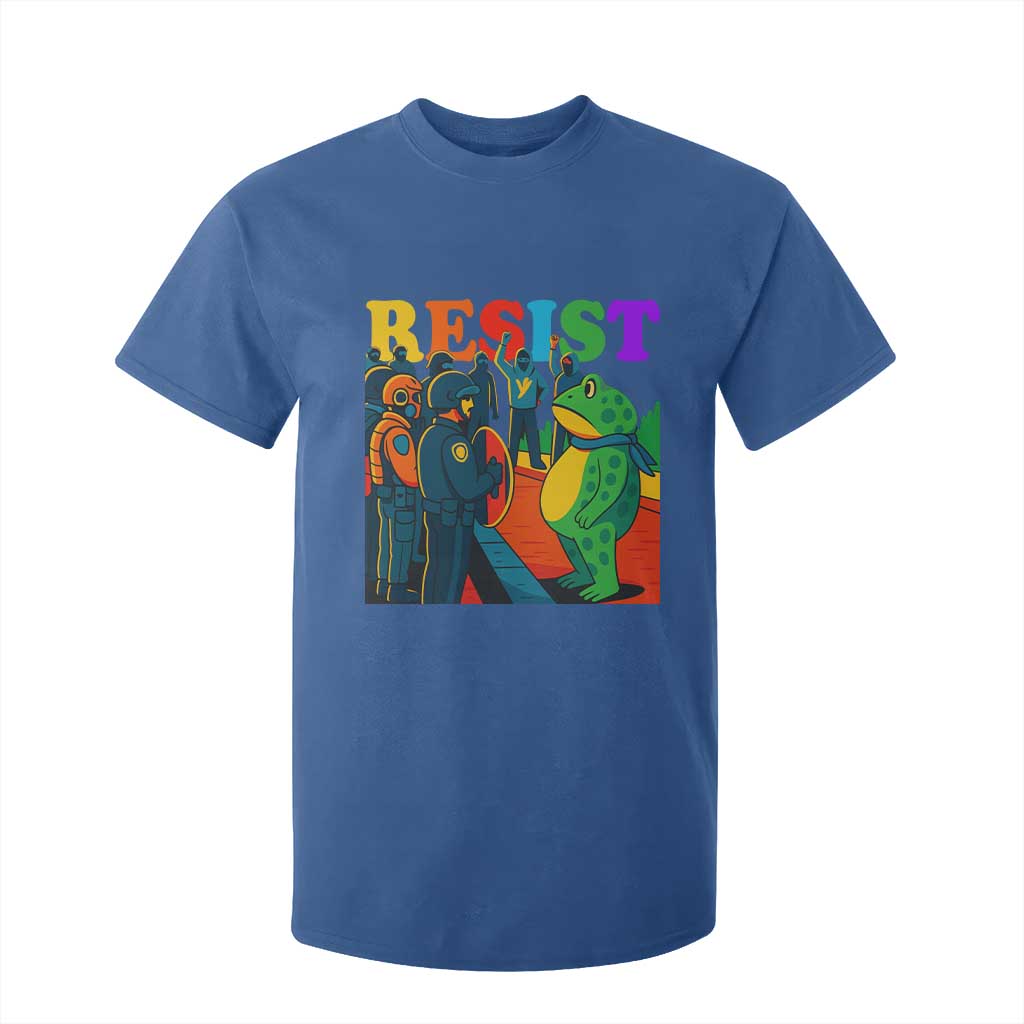 Rainbow Street Protest Frog T Shirt For Kid Resist LGBTQ+ Solidarity TS02 Royal Blue Print Your Wear