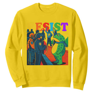 Rainbow Street Protest Frog Sweatshirt Resist LGBTQ+ Solidarity TS02 Daisy Print Your Wear
