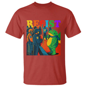 Rainbow Street Protest Frog T Shirt Resist LGBTQ+ Solidarity TS02 Red Print Your Wear