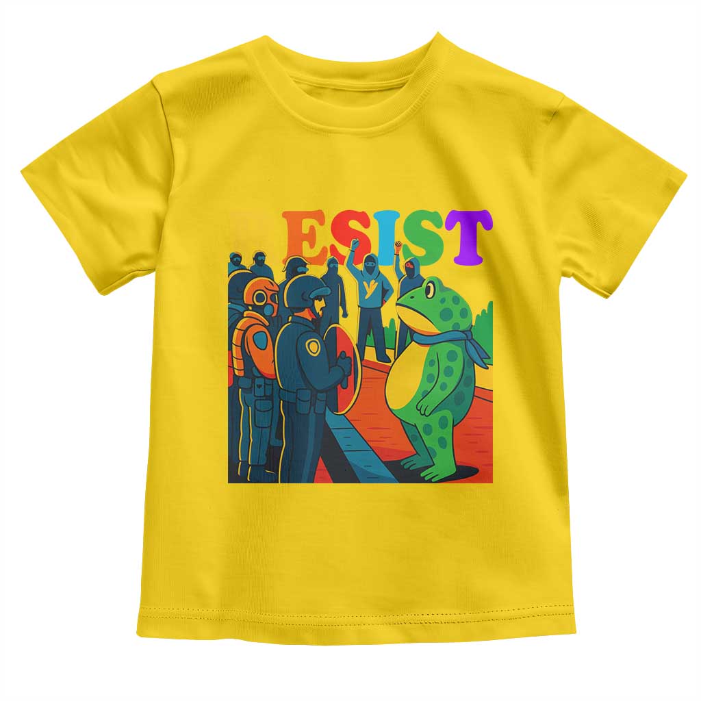 Rainbow Street Protest Frog Toddler T Shirt Resist LGBTQ+ Solidarity TS02 Daisy Print Your Wear