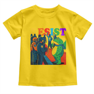 Rainbow Street Protest Frog Toddler T Shirt Resist LGBTQ+ Solidarity TS02 Daisy Print Your Wear