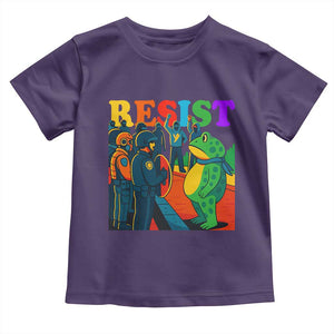 Rainbow Street Protest Frog Toddler T Shirt Resist LGBTQ+ Solidarity TS02 Purple Print Your Wear
