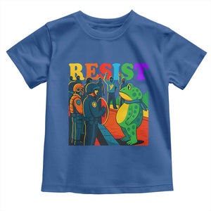 Rainbow Street Protest Frog Toddler T Shirt Resist LGBTQ+ Solidarity TS02 Royal Blue Print Your Wear