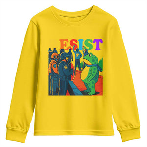 Rainbow Street Protest Frog Youth Sweatshirt Resist LGBTQ+ Solidarity TS02 Daisy Print Your Wear