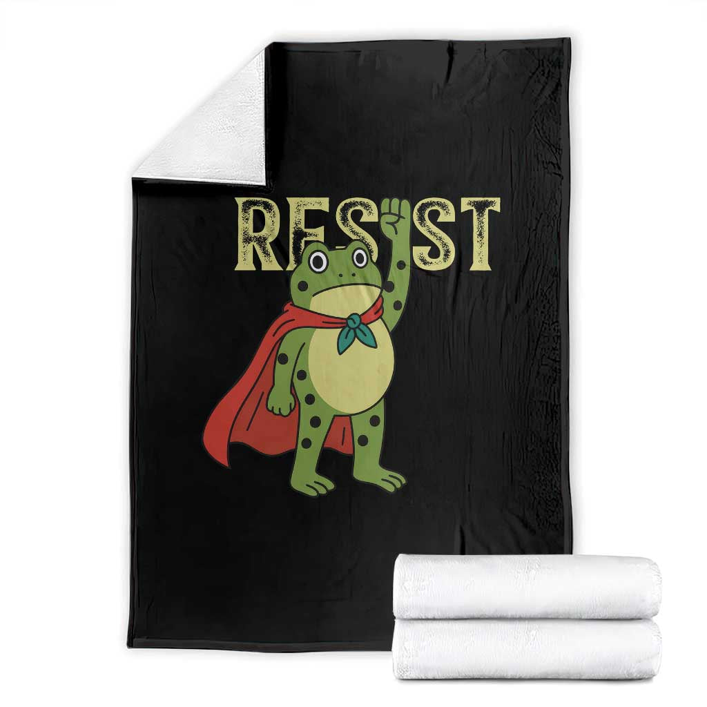 Resist Super Frog Throw Blanket Free Portland Political Satire Retro Graphic TS02 Black Print Your Wear