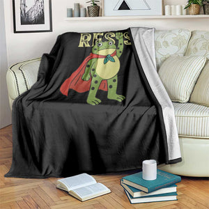 Resist Super Frog Throw Blanket Free Portland Political Satire Retro Graphic TS02 Print Your Wear