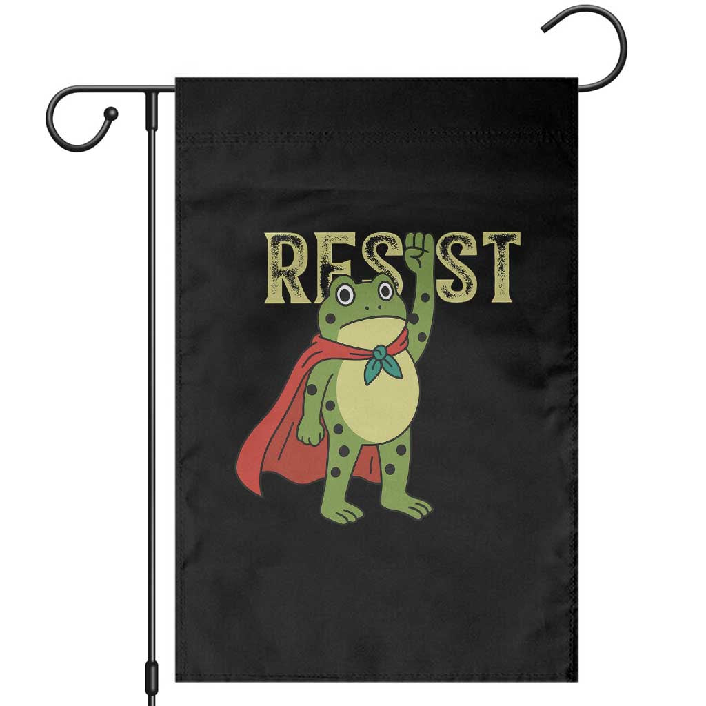 Resist Super Frog Garden Flag Free Portland Political Satire Retro Graphic TS02 Black Print Your Wear