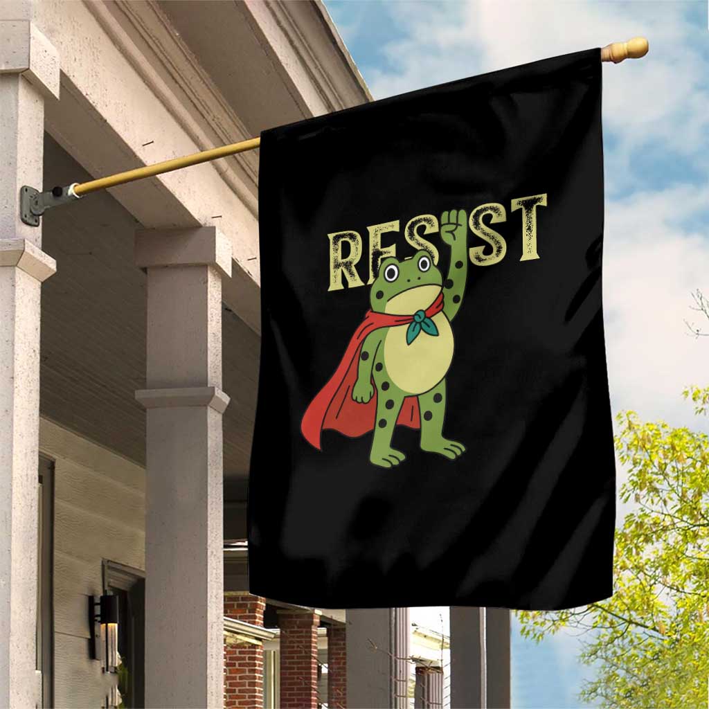 Resist Super Frog Garden Flag Free Portland Political Satire Retro Graphic TS02 Print Your Wear