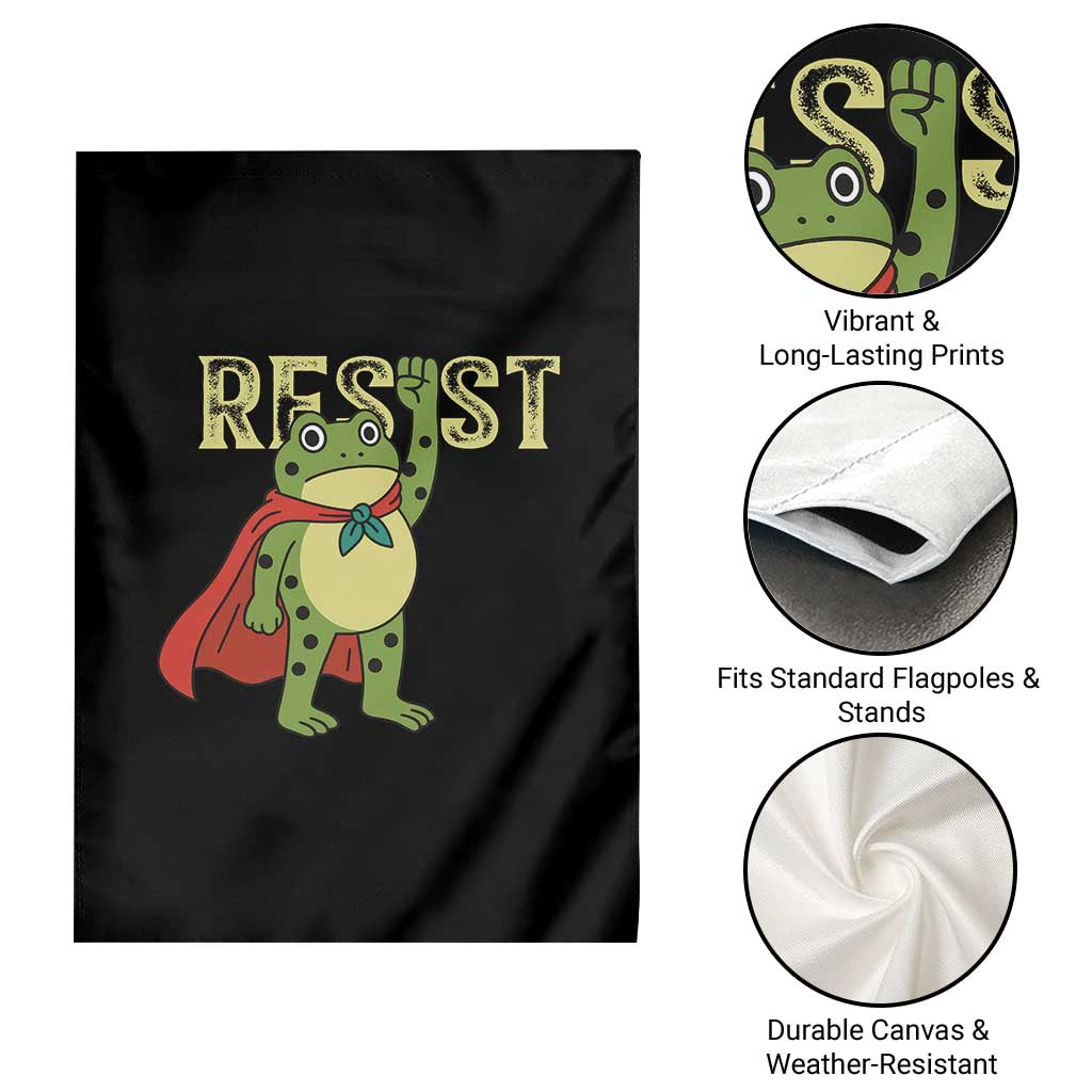 Resist Super Frog Garden Flag Free Portland Political Satire Retro Graphic TS02 Print Your Wear