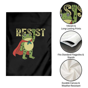 Resist Super Frog Garden Flag Free Portland Political Satire Retro Graphic TS02 Print Your Wear