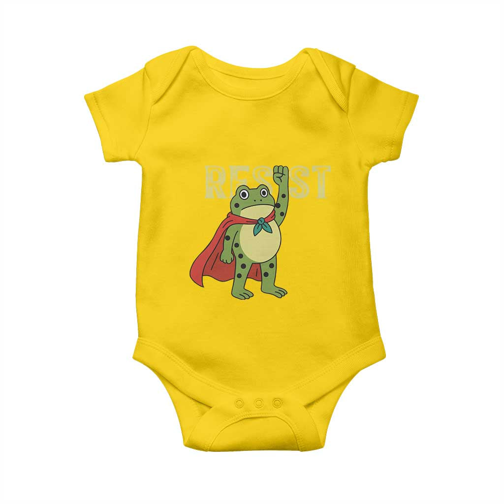 Resist Super Frog Baby Onesie Free Portland Political Satire Retro Graphic TS02 Daisy Print Your Wear