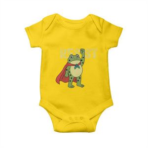 Resist Super Frog Baby Onesie Free Portland Political Satire Retro Graphic TS02 Daisy Print Your Wear