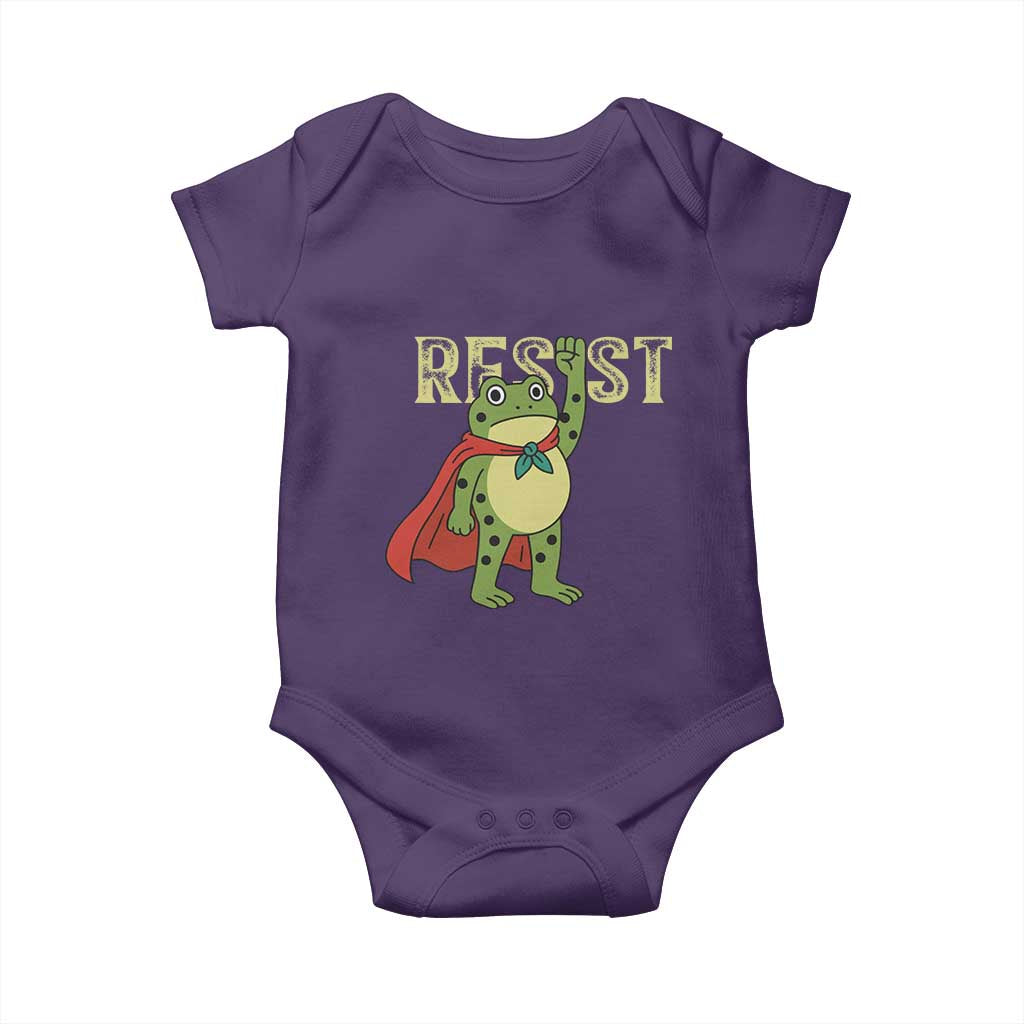 Resist Super Frog Baby Onesie Free Portland Political Satire Retro Graphic TS02 Purple Print Your Wear