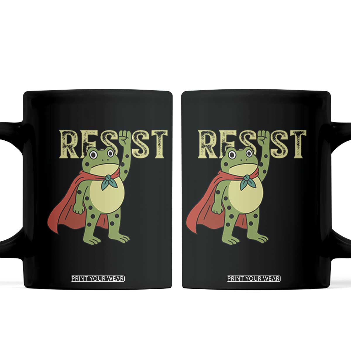 Resist Super Frog Coffee Mug Free Portland Political Satire Retro Graphic TS02 Black Print Your Wear