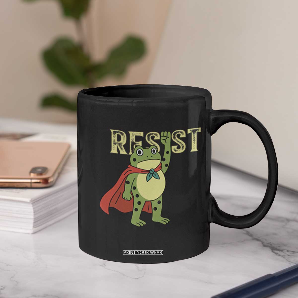 Resist Super Frog Coffee Mug Free Portland Political Satire Retro Graphic TS02 Print Your Wear