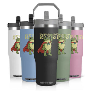 Resist Super Frog Flip Straw Tumbler Free Portland Political Satire Retro Graphic TS02 Print Your Wear