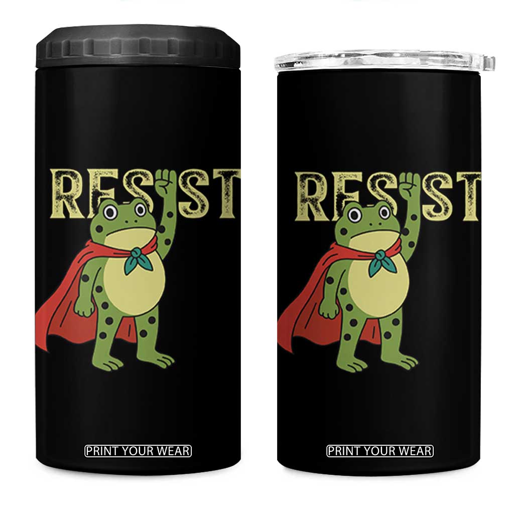 Resist Super Frog 4 in 1 Can Cooler Tumbler Free Portland Political Satire Retro Graphic TS02 One Size: 16 oz Black Print Your Wear