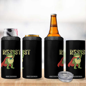 Resist Super Frog 4 in 1 Can Cooler Tumbler Free Portland Political Satire Retro Graphic TS02 Print Your Wear