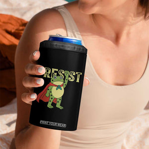Resist Super Frog 4 in 1 Can Cooler Tumbler Free Portland Political Satire Retro Graphic TS02 Print Your Wear