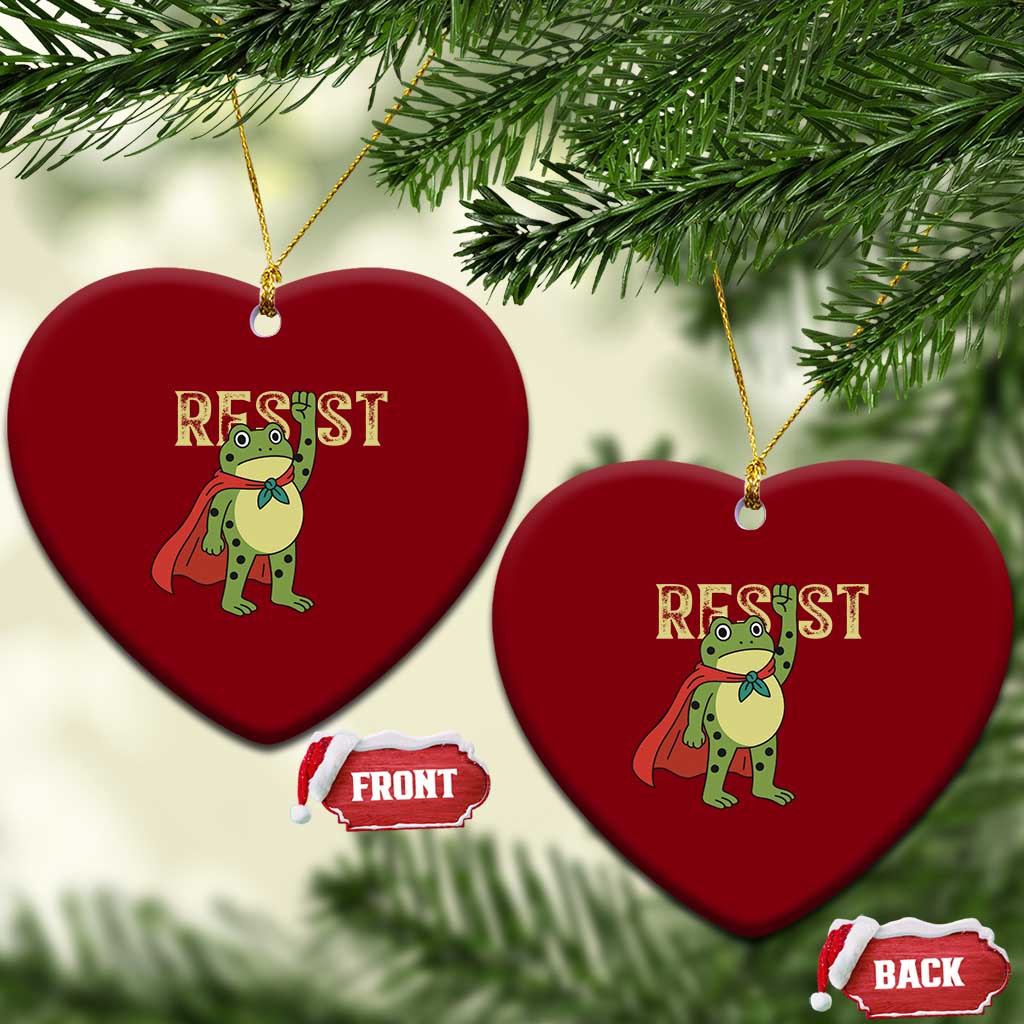 Resist Super Frog Ceramic Ornament Free Portland Political Satire Retro Graphic TS02 Print Your Wear