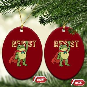 Resist Super Frog Ceramic Ornament Free Portland Political Satire Retro Graphic TS02 Print Your Wear