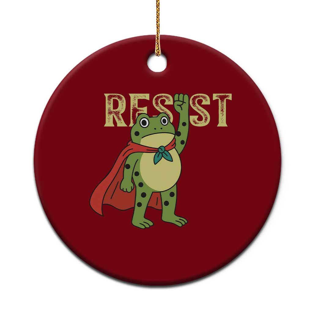 Resist Super Frog Ceramic Ornament Free Portland Political Satire Retro Graphic - Print Your Wear