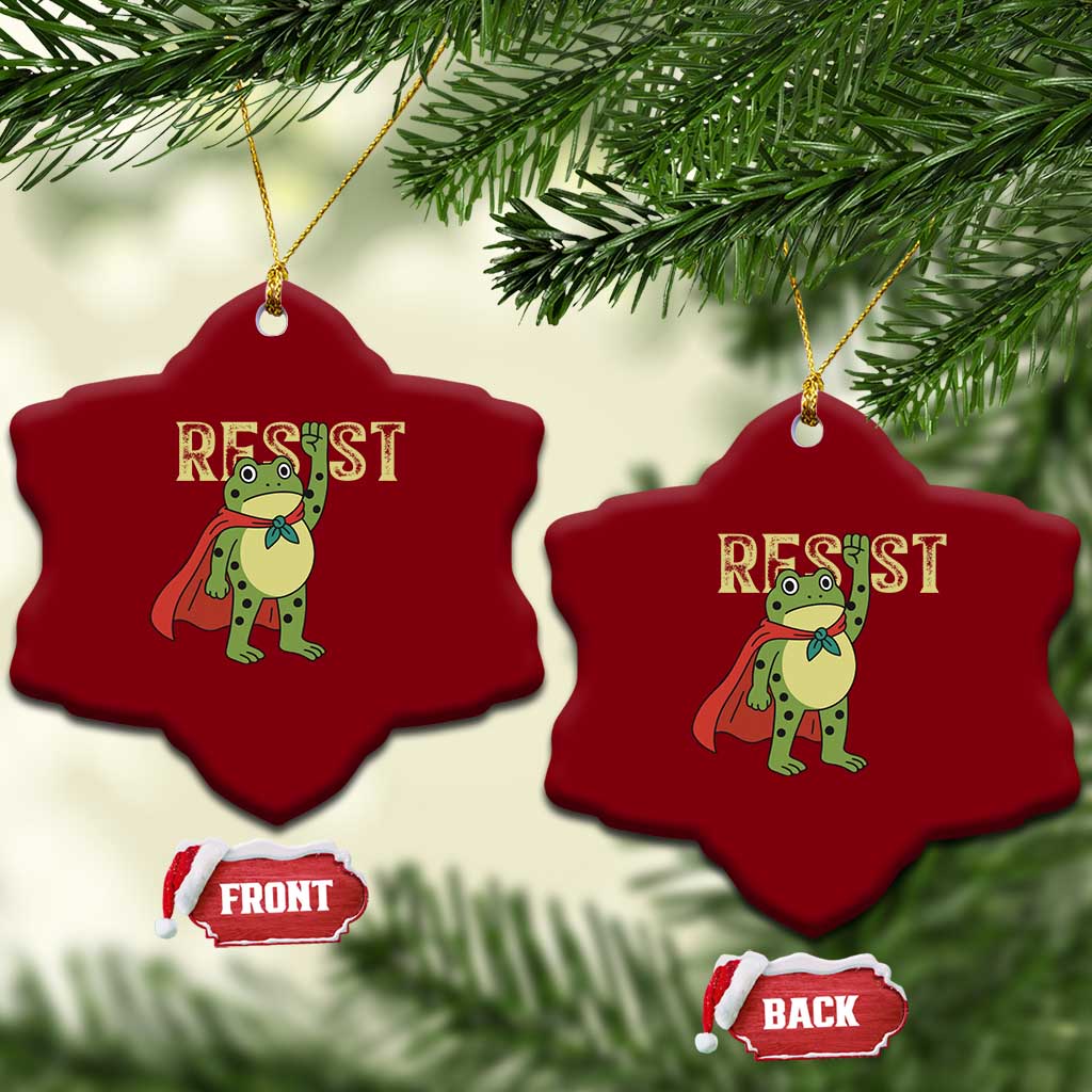 Resist Super Frog Ceramic Ornament Free Portland Political Satire Retro Graphic TS02 Print Your Wear