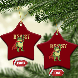 Resist Super Frog Ceramic Ornament Free Portland Political Satire Retro Graphic TS02 Print Your Wear