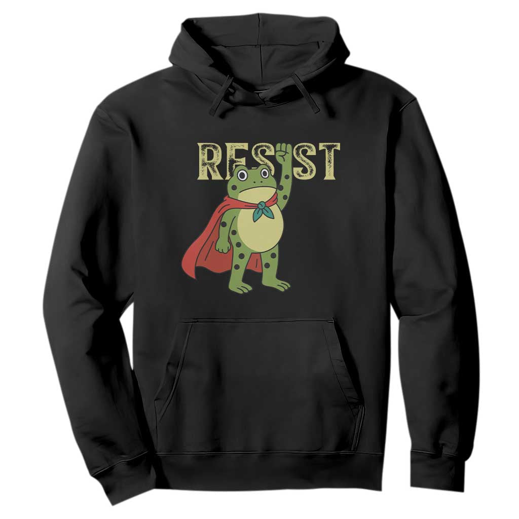 Resist Super Frog Hoodie Free Portland Political Satire Retro Graphic TS02 Black Print Your Wear