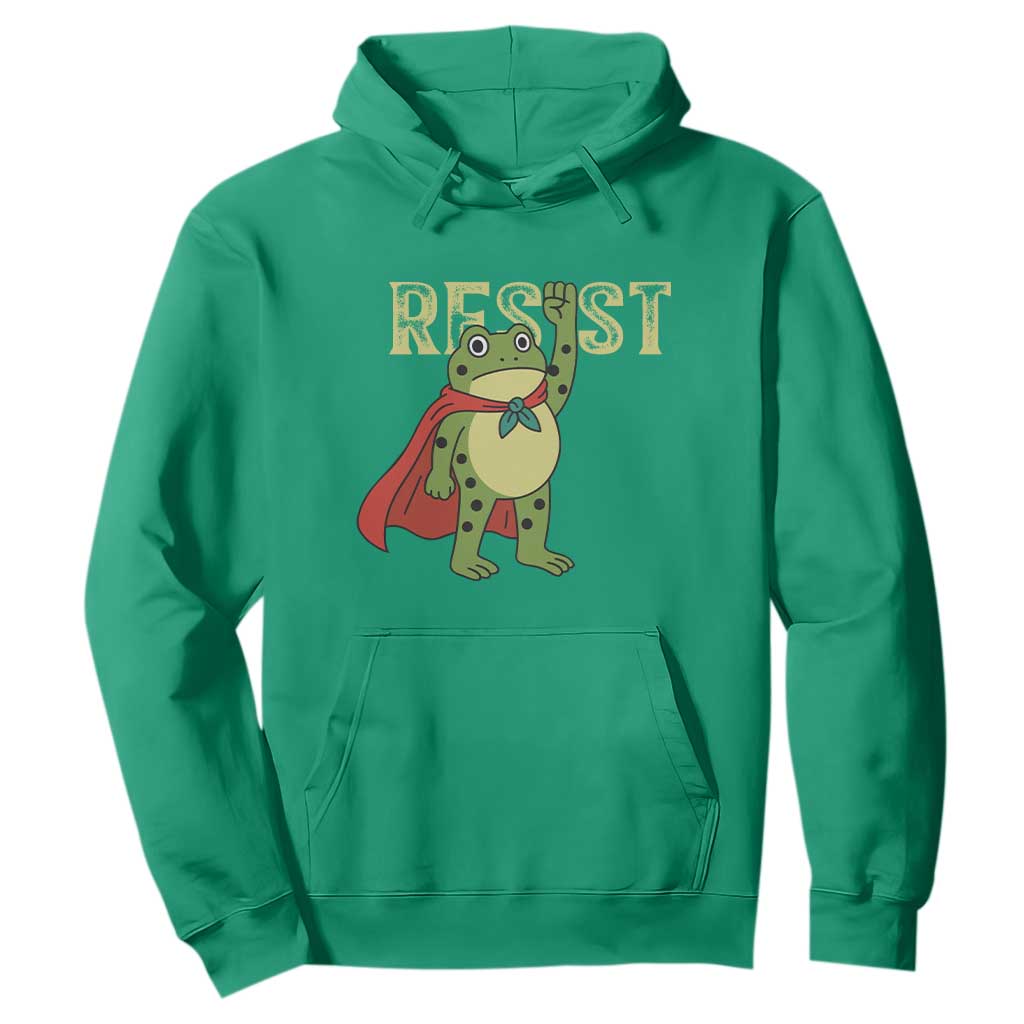 Resist Super Frog Hoodie Free Portland Political Satire Retro Graphic TS02 Irish Green Print Your Wear