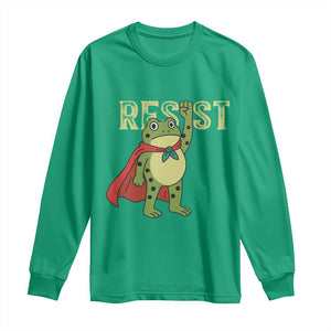 Resist Super Frog Long Sleeve Shirt Free Portland Political Satire Retro Graphic TS02 Irish Green Print Your Wear