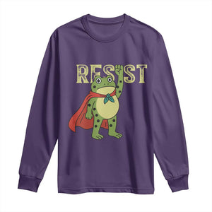 Resist Super Frog Long Sleeve Shirt Free Portland Political Satire Retro Graphic TS02 Purple Print Your Wear