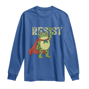 Resist Super Frog Long Sleeve Shirt Free Portland Political Satire Retro Graphic TS02 Royal Blue Print Your Wear