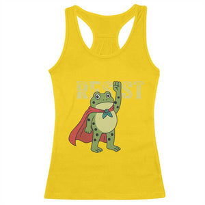 Resist Super Frog Racerback Tank Top Free Portland Political Satire Retro Graphic TS02 Daisy Print Your Wear