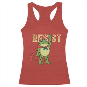 Resist Super Frog Racerback Tank Top Free Portland Political Satire Retro Graphic TS02 Red Print Your Wear