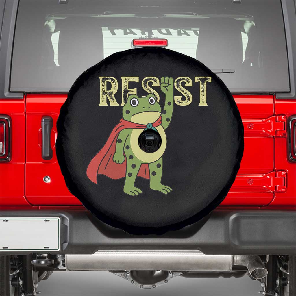 Resist Super Frog Spare Tire Cover Free Portland Political Satire Retro Graphic TS02 Black Print Your Wear