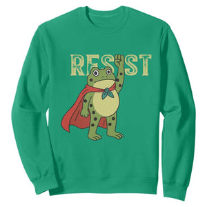 Resist Super Frog Sweatshirt Free Portland Political Satire Retro Graphic TS02 Irish Green Print Your Wear