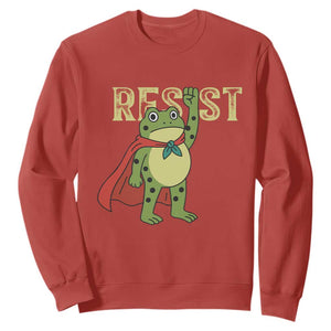 Resist Super Frog Sweatshirt Free Portland Political Satire Retro Graphic TS02 Red Print Your Wear