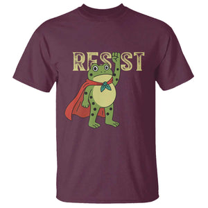 Resist Super Frog T Shirt Free Portland Political Satire Retro Graphic TS02 Maroon Print Your Wear
