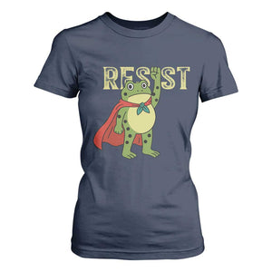 Resist Super Frog T Shirt For Women Free Portland Political Satire Retro Graphic TS02 Navy Print Your Wear